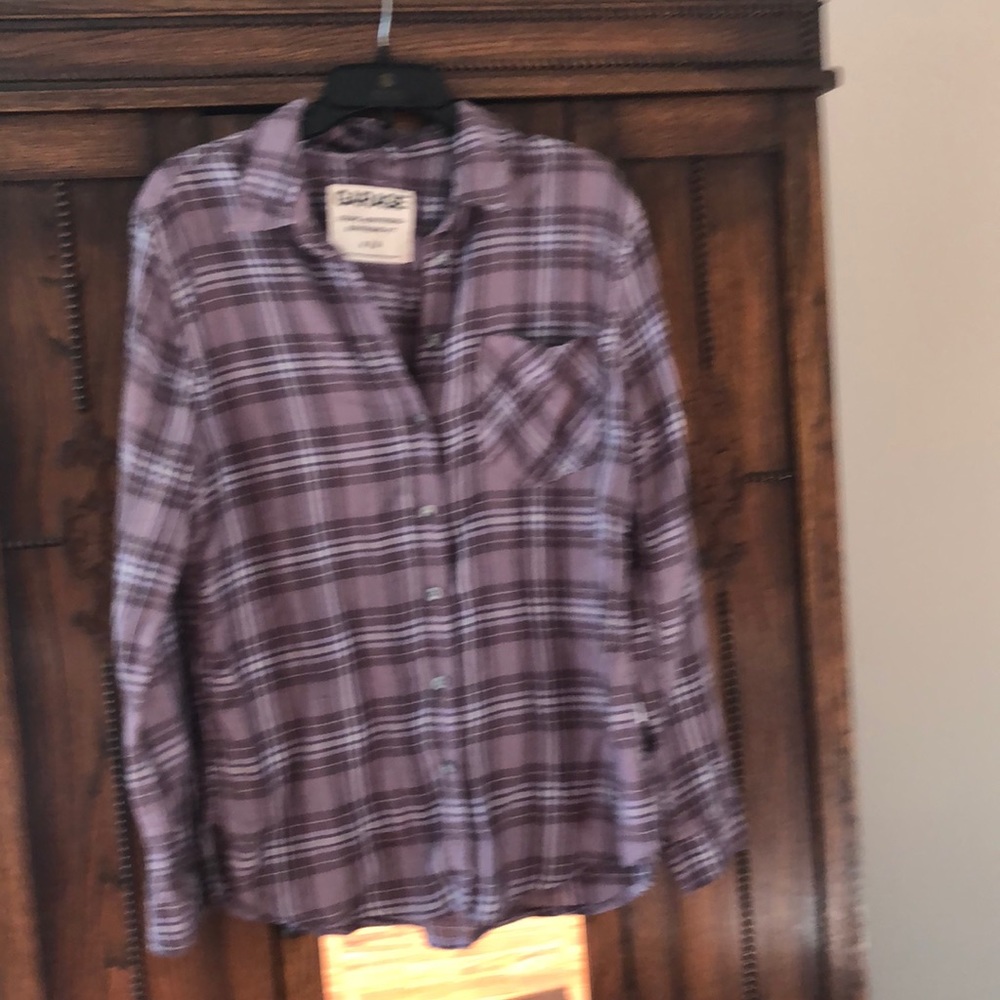 GARAGE long-sleeve plaid top